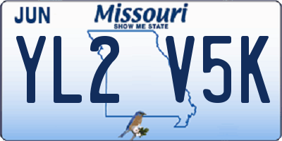 MO license plate YL2V5K