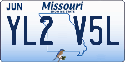 MO license plate YL2V5L