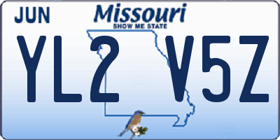 MO license plate YL2V5Z