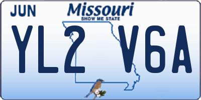 MO license plate YL2V6A