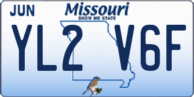 MO license plate YL2V6F