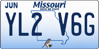 MO license plate YL2V6G