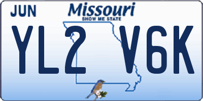 MO license plate YL2V6K
