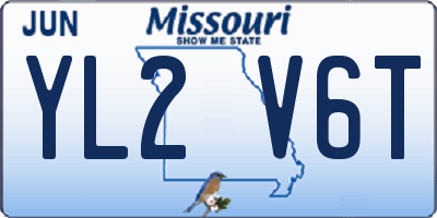 MO license plate YL2V6T