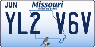 MO license plate YL2V6V