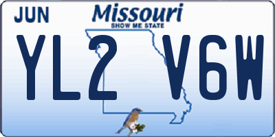 MO license plate YL2V6W