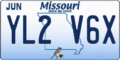 MO license plate YL2V6X