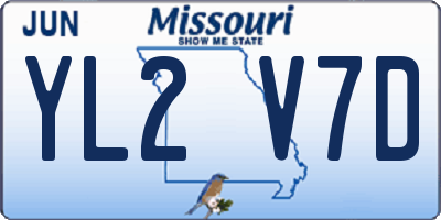 MO license plate YL2V7D
