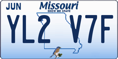 MO license plate YL2V7F