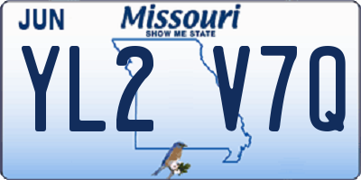 MO license plate YL2V7Q
