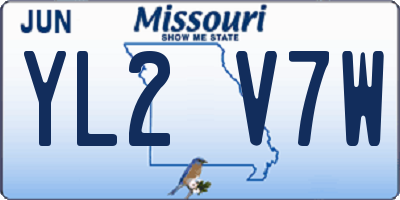 MO license plate YL2V7W