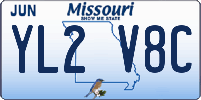 MO license plate YL2V8C