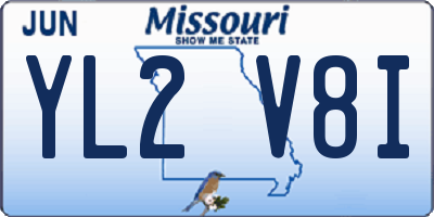 MO license plate YL2V8I