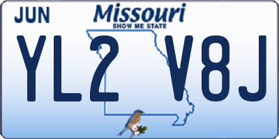 MO license plate YL2V8J