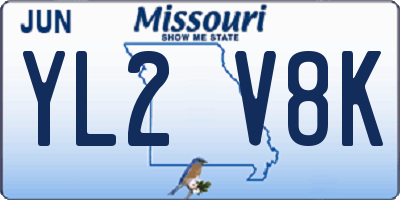 MO license plate YL2V8K