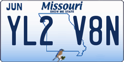 MO license plate YL2V8N