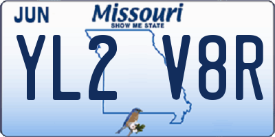 MO license plate YL2V8R