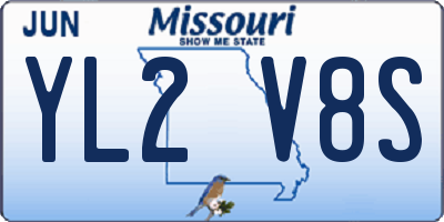 MO license plate YL2V8S