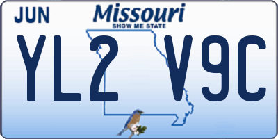 MO license plate YL2V9C