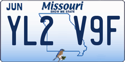 MO license plate YL2V9F