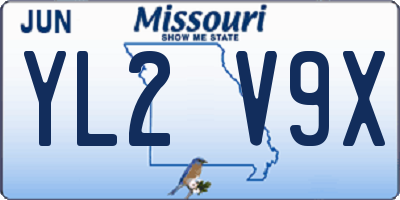 MO license plate YL2V9X