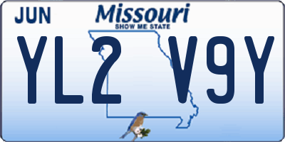 MO license plate YL2V9Y