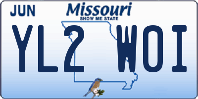 MO license plate YL2W0I