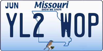 MO license plate YL2W0P