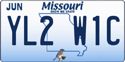 MO license plate YL2W1C