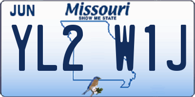 MO license plate YL2W1J