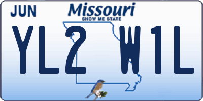 MO license plate YL2W1L