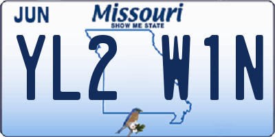 MO license plate YL2W1N