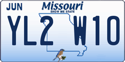 MO license plate YL2W1O