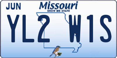 MO license plate YL2W1S