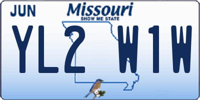 MO license plate YL2W1W