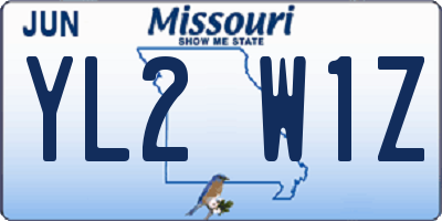 MO license plate YL2W1Z