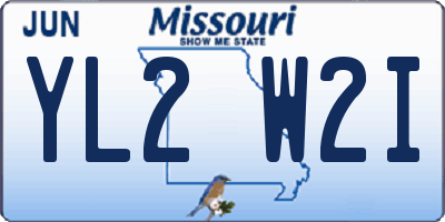 MO license plate YL2W2I