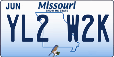 MO license plate YL2W2K
