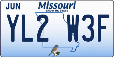 MO license plate YL2W3F
