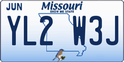 MO license plate YL2W3J