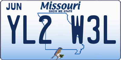 MO license plate YL2W3L