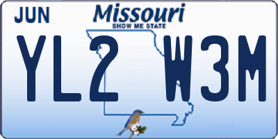 MO license plate YL2W3M