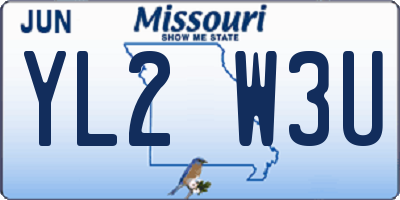 MO license plate YL2W3U