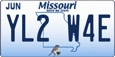 MO license plate YL2W4E