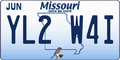 MO license plate YL2W4I
