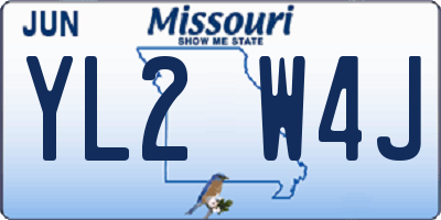 MO license plate YL2W4J