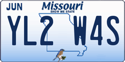 MO license plate YL2W4S
