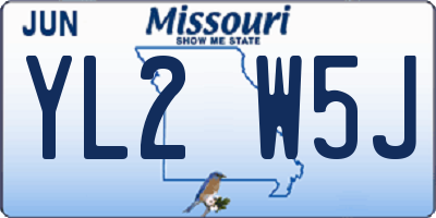 MO license plate YL2W5J