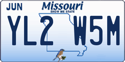 MO license plate YL2W5M