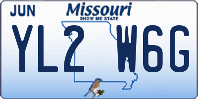 MO license plate YL2W6G